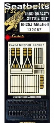 B25J Mitchell Off-White Seatbelts for HKM (Fabric/Photo-Etch Buckles) #HGW132087