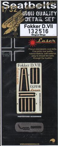 Fokker D VII Seatbelts for Wingnut Wings (Fabric/Photo-Etch Buckles) #HGW132516