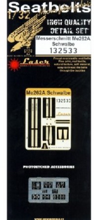 Me262A Schwalbe (Cloth) Seatbelts for RVL (Fabric/Photo-Etch Buckles) #HGW132533