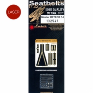  HGW Models  1/32 Gloster Meteor F4 Seatbelts for HKM (Fabric/Photo-Etch Buckles) HGW132547