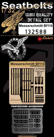  HGW Models  1/32 Messerschmitt Bf.110 pre-cut (laser) Seat Belts HGW132588