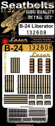 Consolidate B-24D/B-24J Liberator pre-cut laser seatbelts #HGW132608