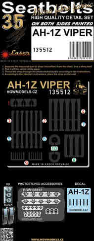 Bell AH-1Z VIPER - SEATBELTS 1/35 - 135512 Textile seat belts - Pre-Order Item #HGW135512