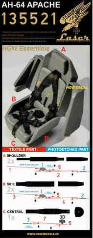 Bell/Boeing AH-64 APACHE - SEATBELTS + ACCESSORIES #HGW135521