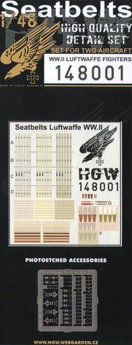  HGW Models  1/48 Luftwaffe Fighter WWII Era Seatbelts (2 sets) (Plastic/Photo-Etch Buckles) HGW148001