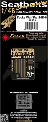  HGW Models  1/48 Focke-Wulf Fw.190D-9 pre-cut (laser) Seatbelts HGW148569