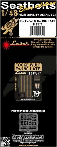  HGW Models  1/48 Focke-Wulf Fw.190 Late  pre-cut (laser) Seatbelts HGW148571