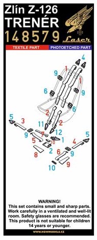 Zlin Z-126 Trener pre-cut (laser) Seatbelts #HGW148579