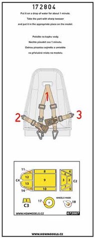 Messerschmitt Bf.109E-4/7 BASIC LINE: seatbelts + masks #HGW172804