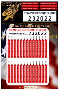  HGW Models  1/32 Remove Before Flight - US both sides printed HGW232022