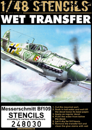  HGW Models  1/48 Bf.109 Stencils HGW248030