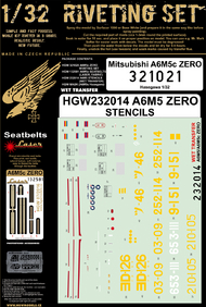 A6M5c Zero HGW321020 Positive Rivets + HGW132 #HGW321021