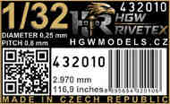 FREE LINES - RIVETEX - Set consists of free lines of positive rivets in 1/32 scale #HGW432010