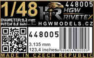 FREE LINES - RIVETEX - Set consists of free lines of positive rivets in 1/48 scale #HGW448005