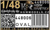 OVALS - RIVETEX - Set consists of free lines of positive rivets in 1/48 scale #HGW448006