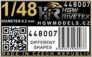 RIVETEX 1/48 - Set consists of free lines of positive rivets in 1/48 scale #HGW448007