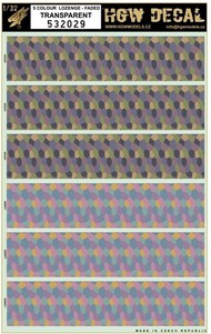  HGW Models  1/32 5-Color Lozenge Upper & Lower, Faded Fabric-Type w/Transparent Base (7"x10") (Decals) HGW532029