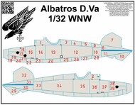  HGW Models  1/32 Albatros D.V / D.Va - Light Wood panels base white | pre-cut (laser) HGW532081