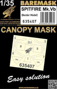 Supermarine Spitfire Mk.Vb canopy frame paint mask #HGW635407