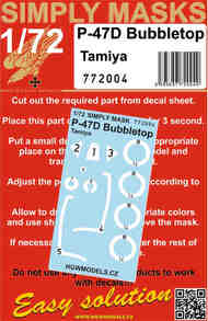 Republic P-47D Thunderbolt Bubble top - SIMPLY MASKS Canopy + wheels masks #HGW772004
