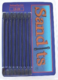 Hobby Stix  NoScale Sandits: 120/180 Grit Flat Tip Sanding Stick w/Plastic Stem (5.5") (8/Pk) HSX4078