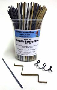 Hobby Stix Bendable Sanding Sticks Counter Canister (50ea of 5 diff grits) #HSX98