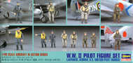  Hasegawa  1/48 WWII Pilot figure set. 6 different figures German x 2, Japanese x 2, American x 1 and British x 1. 3 of each figure. 18 figures in total OUT OF STOCK IN US, HIGHER PRICED SOURCED IN EUROPE HSGX4807