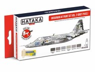  Hataka Hobby  NoScale Red Line (Airbrush-Dedicated): Ukrainian Air Force paint set vol. 2 (Grey Pixel) HTKAS109
