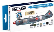  Hataka Hobby  NoScale Blue Line (Brush-Dedicated): Late WWII Soviet AF Paint Set (6 Colors) 17ml Bottles HTKBS20