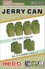 WWII US/Allied Jerry Cans (4) & Fuel Cans (8) #HHKE35006