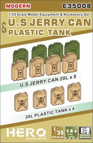  Hero Hobby Kits  1/35 Modern US Jerry Cans (8) & Plastic Tanks (4) HHKE35008