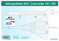 Aerospatiale Concorde Decals Air France and British Airways #HPH48038L