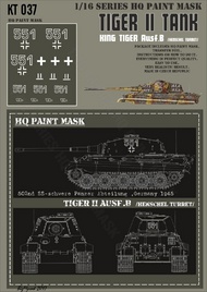  HQ-Masks  1/16 Kingtiger 502nd SS-schwere Panzer Ateilung Germany 1945 Paint Mask HQ-KT16037
