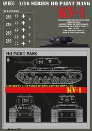 KV-1 '216' Captured, 1st Panzer Division,Eastern Front 1943 Paint Mask #HQ-KV16006