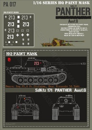  HQ-Masks  1/16 Panther G Pz.Reg.31 5.Pz.Div. East Prussia 10.1944 Paint Mask HQ-PA16017