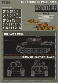  HQ-Masks  1/16 Panther G 1.Battalion 27th Pz.Rgt. 19th Pz.Div Czech Spring 1945 Paint Mask HQ-PA16018