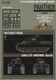  HQ-Masks  1/16 Panther G 12th SS-Panzer Div. Hitlerjungen Belgium Spring 1944 Paint Mask HQ-PA16019
