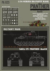  HQ-Masks  1/16 Panther G 1.Abt. 15.Pz.Rgt 11th Pz. Div Reichenbach 05.1945 Paint Mask HQ-PA16023