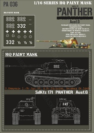  HQ-Masks  1/16 Panther G 3.Komp I./Pz.Rgt.33 9.Pz.Div Germany 04.1945 Paint Mask HQ-PA16036