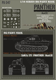  HQ-Masks  1/16 Befehls Panther G Command tank from 11th Pz.Rgt.6Th.Pz.Div. Austria April 1945 Paint Mask HQ-PA16047