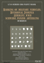  HQ-Masks  1/16 WWII German -  Schwere Heeres Panzer Abteilung 507, 508, 509, 510 Paint mask HQ-PZA16002
