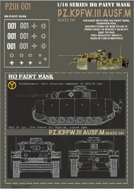  HQ-Masks  1/16 Panzer III Ausf.M Befehlspanzer 29th Pz. Rgt 12th Pz.Div Knyszyn Aug.44 Paint Mask HQ-PZIII16001