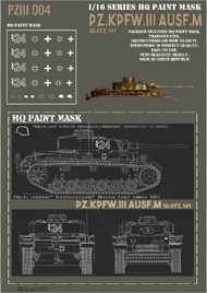 Panzer III Ausf.M Improvised Armored Ambulance Pz.Reg. Grossdeutschland Eastern Front 43 Paint Mask #HQ-PZIII16004