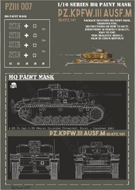  HQ-Masks  1/16 Panzer III Ausf.M 4.ss Pz.Rgt.3 Pz.Div. Totenkopf Kursk 1943 Paint Mask HQ-PZIII16007