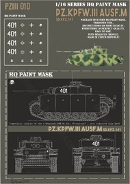  HQ-Masks  1/16 Panzer III Ausf.M Commander 4.Kompanie/3SS-Pz.Div. Totenkopf Belgorod 1943 Paint Mask HQ-PZIII16010