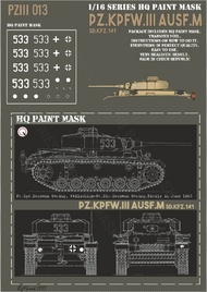  HQ-Masks  1/16 Panzer III Ausf.M Pz.Rgt. Hermann Goring Fallschirm-Pz.Div. Hermann Goring Sicily 1943 Paint Mask HQ-PZIII16013