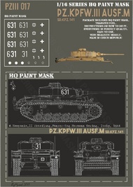 Panzer III Ausf.M 6 Komp II Abt. Pz.Reg-Hermann Goring Italy 1944 Paint Mask #HQ-PZIII16017