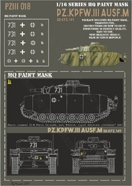  HQ-Masks  1/16 Panzer III Ausf.N Pz. Reg 11/6 Pz.Div. near Poltava Aug. 1943 Paint Mask HQ-PZIII16018