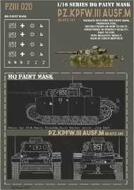  HQ-Masks  1/16 Panzer III Ausf.M Pz.Rgt.11 6.Pz.Div Kursk July 1943 Paint Mask HQ-PZIII16020