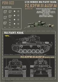 Panzer III Ausf.N Schwere Pz.Abt.501 Kairouan Tunisia January 1943 Paint Mask #HQ-PZIII16022